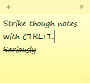 Strikethrough On Sticky Notesl